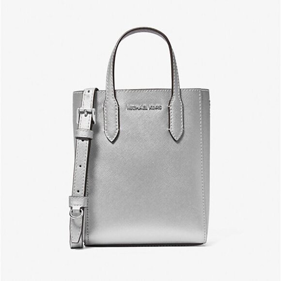 MK  Vincent Extra-Small Metallic Crossbody Bag With Logo Card Case - Picture 1 of 4